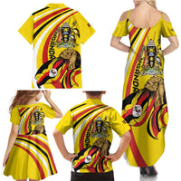 Uganda Family Matching Summer Maxi Dress and Hawaiian Shirt 63rd Anniversary Of Independence - Wonder Print Shop