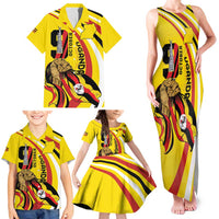 Uganda Family Matching Tank Maxi Dress and Hawaiian Shirt 63rd Anniversary Of Independence - Wonder Print Shop