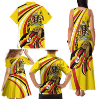 Uganda Family Matching Tank Maxi Dress and Hawaiian Shirt 63rd Anniversary Of Independence - Wonder Print Shop