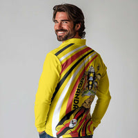 Uganda Long Sleeve Polo Shirt 63rd Anniversary Of Independence - Wonder Print Shop