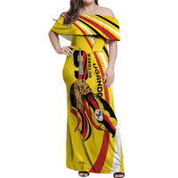 Uganda Off Shoulder Maxi Dress 63rd Anniversary Of Independence - Wonder Print Shop