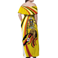 Uganda Off Shoulder Maxi Dress 63rd Anniversary Of Independence - Wonder Print Shop