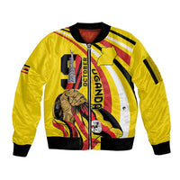 Uganda Sleeve Zip Bomber Jacket 63rd Anniversary Of Independence - Wonder Print Shop