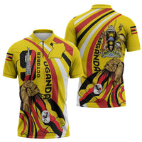 Uganda Zipper Polo Shirt 63rd Anniversary Of Independence - Wonder Print Shop