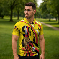 Uganda Zipper Polo Shirt 63rd Anniversary Of Independence - Wonder Print Shop
