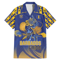 Custom Barbados Pride Cricket Family Matching Mermaid Dress and Hawaiian Shirt Dwarf Poinciana Flower Sporty Style - Wonder Print Shop