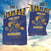 Custom Barbados Pride Cricket Garden Flag Dwarf Poinciana Flower Sporty Style - Wonder Print Shop