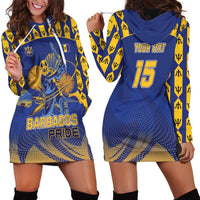 Custom Barbados Pride Cricket Hoodie Dress Dwarf Poinciana Flower Sporty Style - Wonder Print Shop