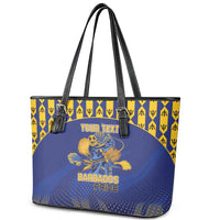 Custom Barbados Pride Cricket Leather Tote Bag Dwarf Poinciana Flower Sporty Style - Wonder Print Shop