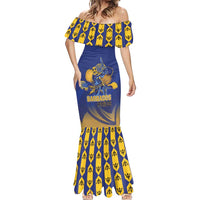 Custom Barbados Pride Cricket Mermaid Dress Dwarf Poinciana Flower Sporty Style - Wonder Print Shop