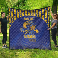 Custom Barbados Pride Cricket Quilt Dwarf Poinciana Flower Sporty Style - Wonder Print Shop