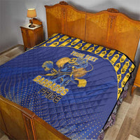 Custom Barbados Pride Cricket Quilt Dwarf Poinciana Flower Sporty Style - Wonder Print Shop