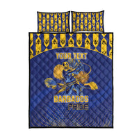 Custom Barbados Pride Cricket Quilt Bed Set Dwarf Poinciana Flower Sporty Style - Wonder Print Shop
