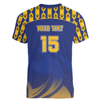 Custom Barbados Pride Cricket Women V-Neck T-Shirt Dwarf Poinciana Flower Sporty Style - Wonder Print Shop