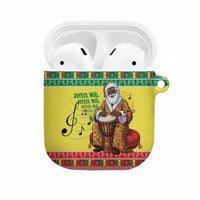 Senegal Christmas AirPods Case Black Santa Playing Djembe Drum - Wonder Print Shop