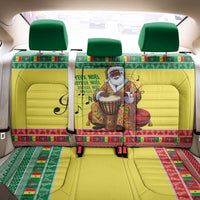 Senegal Christmas Back Car Seat Cover Black Santa Playing Djembe Drum - Wonder Print Shop