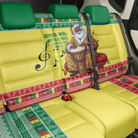 Senegal Christmas Back Car Seat Cover Black Santa Playing Djembe Drum - Wonder Print Shop