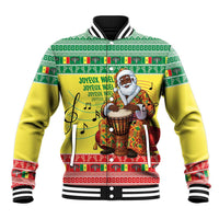 Senegal Christmas Baseball Jacket Black Santa Playing Djembe Drum - Wonder Print Shop