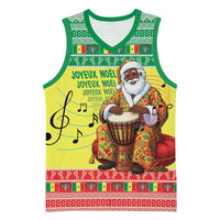 Senegal Christmas Basketball Jersey Black Santa Playing Djembe Drum - Wonder Print Shop