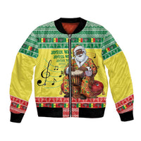 Senegal Christmas Bomber Jacket Black Santa Playing Djembe Drum - Wonder Print Shop