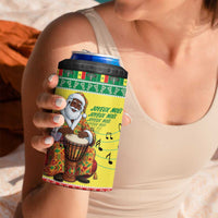 Senegal Christmas 4 in 1 Can Cooler Tumbler Black Santa Playing Djembe Drum - Wonder Print Shop