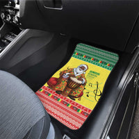 Senegal Christmas Car Mats Black Santa Playing Djembe Drum - Wonder Print Shop