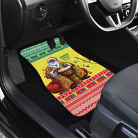 Senegal Christmas Car Mats Black Santa Playing Djembe Drum - Wonder Print Shop