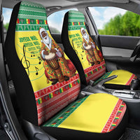 Senegal Christmas Car Seat Cover Black Santa Playing Djembe Drum - Wonder Print Shop