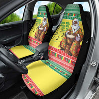 Senegal Christmas Car Seat Cover Black Santa Playing Djembe Drum - Wonder Print Shop