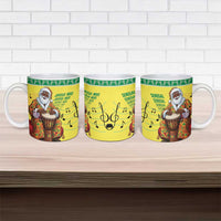 Senegal Christmas Ceramic Mug Black Santa Playing Djembe Drum - Wonder Print Shop