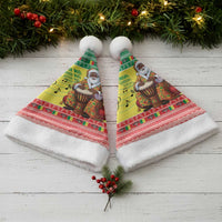 Senegal Christmas Santa Hat Black Santa Playing Djembe Drum - Wonder Print Shop