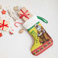 Senegal Christmas Stocking Black Santa Playing Djembe Drum - Wonder Print Shop