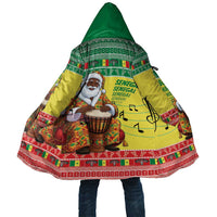 Senegal Christmas Cloak Black Santa Playing Djembe Drum - Wonder Print Shop
