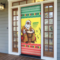 Senegal Christmas Door Cover Black Santa Playing Djembe Drum - Wonder Print Shop