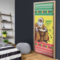 Senegal Christmas Door Cover Black Santa Playing Djembe Drum - Wonder Print Shop