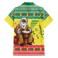 Senegal Christmas Family Matching Puletasi and Hawaiian Shirt Black Santa Playing Djembe Drum - Wonder Print Shop
