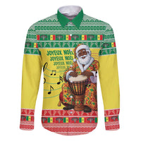 Senegal Christmas Family Matching Puletasi and Hawaiian Shirt Black Santa Playing Djembe Drum - Wonder Print Shop