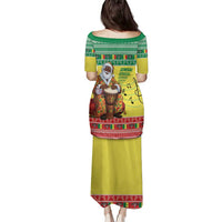 Senegal Christmas Family Matching Puletasi and Hawaiian Shirt Black Santa Playing Djembe Drum - Wonder Print Shop