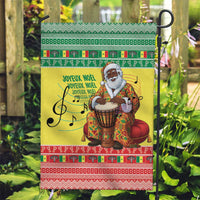 Senegal Christmas Garden Flag Black Santa Playing Djembe Drum - Wonder Print Shop