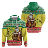 Senegal Christmas Hoodie Black Santa Playing Djembe Drum - Wonder Print Shop