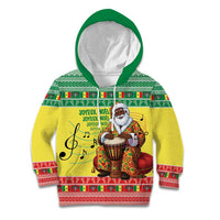 Senegal Christmas Kid Hoodie Black Santa Playing Djembe Drum - Wonder Print Shop