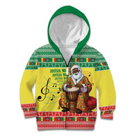 Senegal Christmas Kid Hoodie Black Santa Playing Djembe Drum - Wonder Print Shop