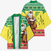 Senegal Christmas Kimono Black Santa Playing Djembe Drum - Wonder Print Shop