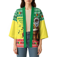 Senegal Christmas Kimono Black Santa Playing Djembe Drum - Wonder Print Shop