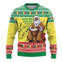 Senegal Christmas Ugly Christmas Sweater Black Santa Playing Djembe Drum - Wonder Print Shop