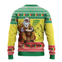 Senegal Christmas Ugly Christmas Sweater Black Santa Playing Djembe Drum - Wonder Print Shop