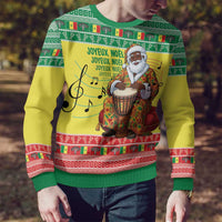 Senegal Christmas Ugly Christmas Sweater Black Santa Playing Djembe Drum - Wonder Print Shop