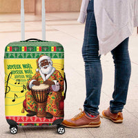 Senegal Christmas Luggage Cover Black Santa Playing Djembe Drum - Wonder Print Shop