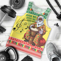 Senegal Christmas Men Tank Top Black Santa Playing Djembe Drum - Wonder Print Shop