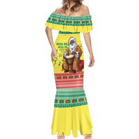 Senegal Christmas Mermaid Dress Black Santa Playing Djembe Drum - Wonder Print Shop